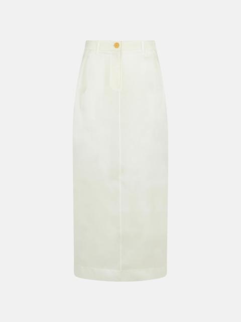 'LUCIAN' WHITE SILK SKIRT