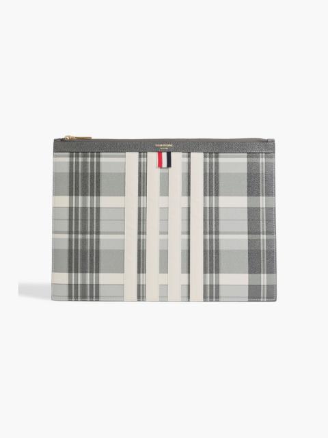 Thom Browne Checked pebbled-leather pouch