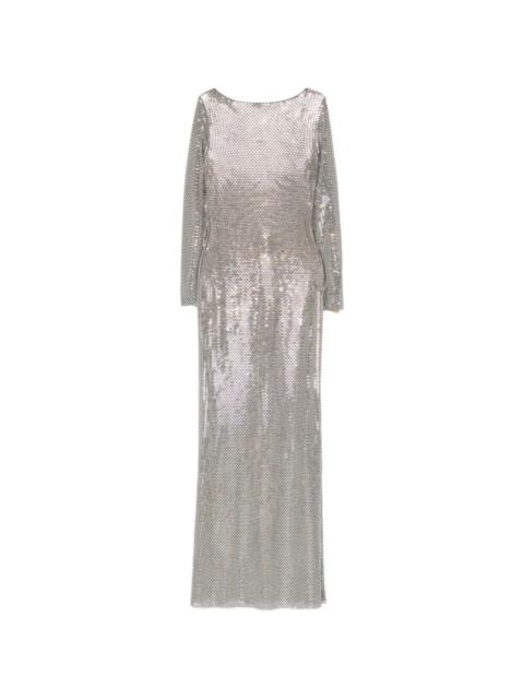 self-portrait Rhinestone Long Sleeve Maxi Dress
