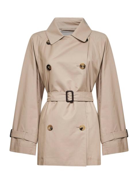 Other Designers Max Mara The Cube Women Sand Mtccalle Short Double-Breasted Trench Coat