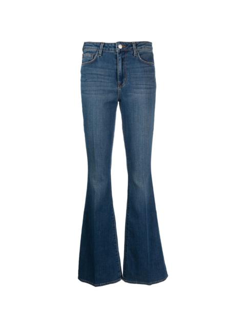 mid-rise flared jeans