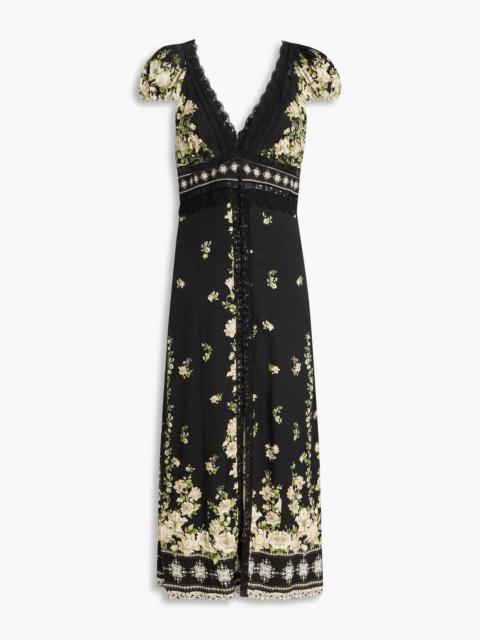 Alice + Olivia Antoinette floral-print sateen mini dress