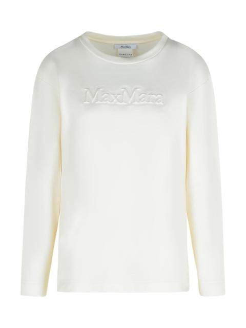Max Mara 'berma' Sweatshirt In White Silk And Cotton