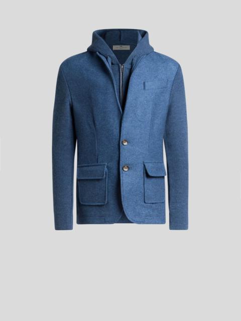 Etro WOOL JACKET WITH REMOVABLE HOOD AND BIB