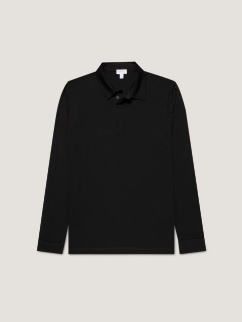Sunspel Long Sleeve Ultra‑Fine Merino Polo Shirt