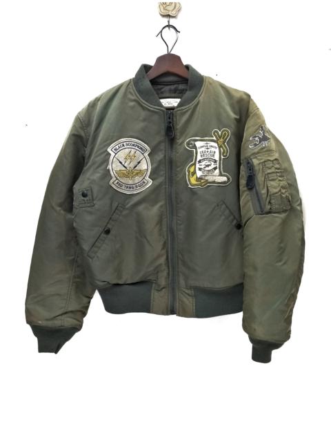 Other Designers Vintage Avirex Flight Bombers Jacket Black Scorpions
