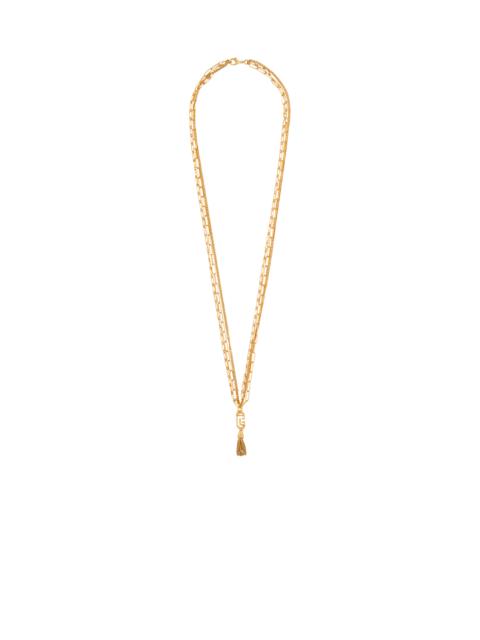 Balmain Sync golden brass long necklace