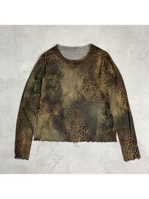 Other Designers Japanese Brand - Vintage Leopard Mesh Top Tattoo Print JPG Gaultier Baroque