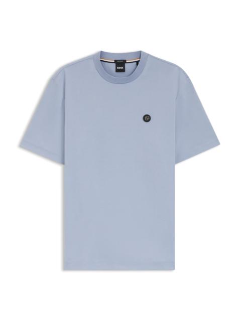 BOSS MERCERIZED-COTTON T-SHIRT WITH DOUBLE B MONOGRAM