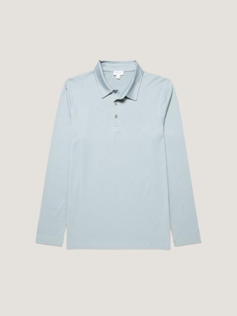Sunspel Long Sleeve Classic Jersey Polo Shirt