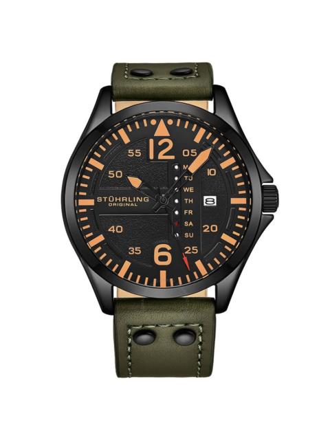 Other Designers Stuhrling Original Aviator Quartz Black Dial Men's Watch M13666