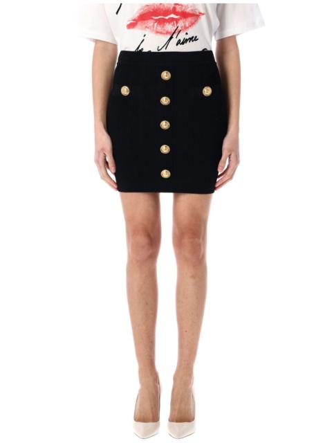 Balmain Balmain 2 Pkts Buttoned Knit Short Skirt