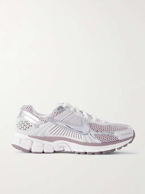 Zoom Vomero 5 leather and rubber-trimmed mesh sneakers Silver