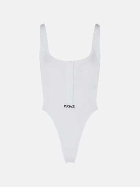 VERSACE WHITE STRETCH COTTON BODYSUIT