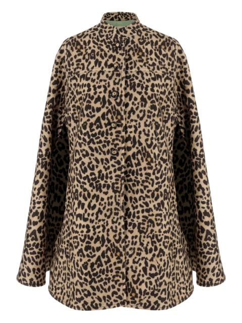 Valentino animal-print high-neck cape