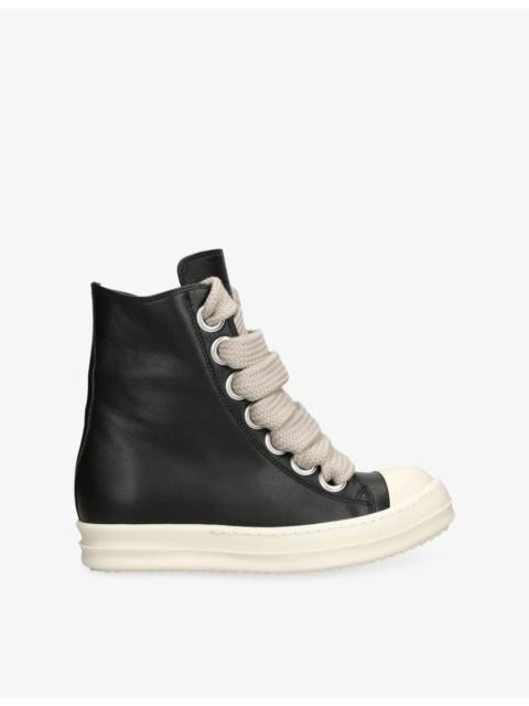 Rick Owens Jumbo Lace Leather High-Top Trainers