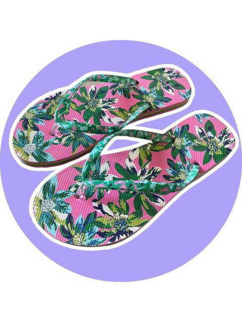 Vera Bradley Tropical Floral Flip Flop Sandal Flat Shoe Pink Size M 7 8 NWOT