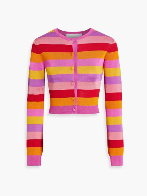 CAROLINA HERRERA Cropped striped knitted cardigan