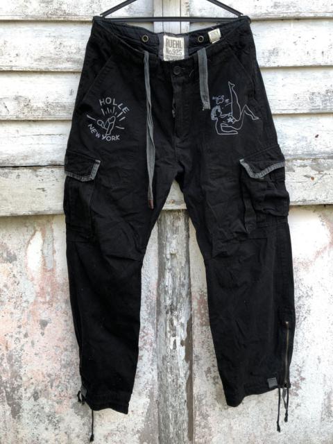Other Designers Ruehl No. 925 - Ruehl No.925 Black Graphics Parachute Cargo Pant Zipper Leg