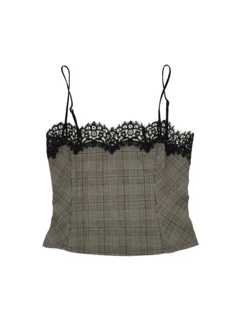 PINKO Pinko Prince Of Wales Lace Trim Top Multicolor