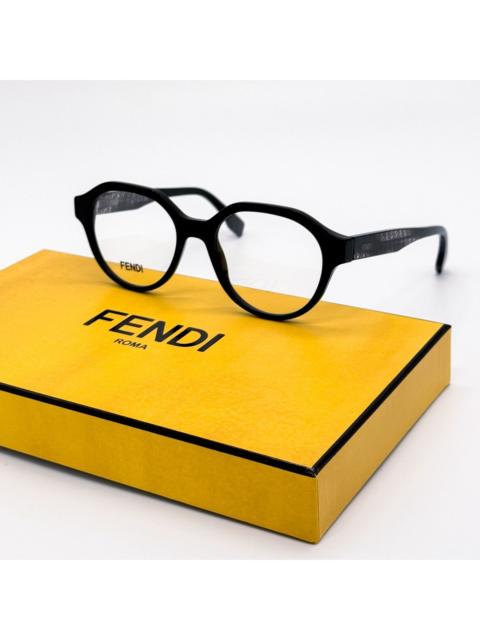FENDI NEW FENDI EYEGLASES FE50049I 001 ROUND BLACK WOMEN EYEWEAR F