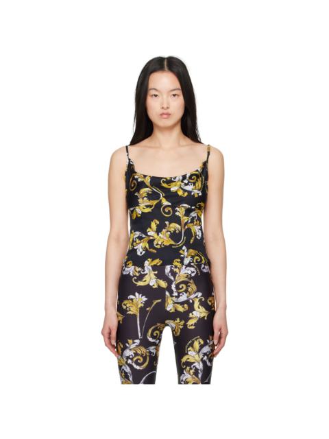 VERSACE JEANS COUTURE Balck & Yellow Outline Barocco Camisole