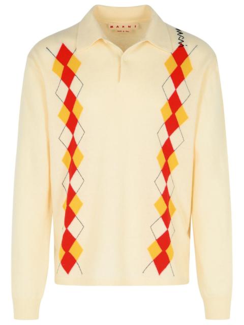 Marni Marni Ivory Virgin Wool Polo Shirt