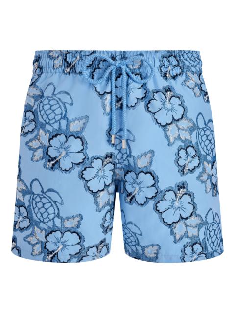 Vilebrequin Men Swim Trunks Embroidered Hibiscus - Limited Edition