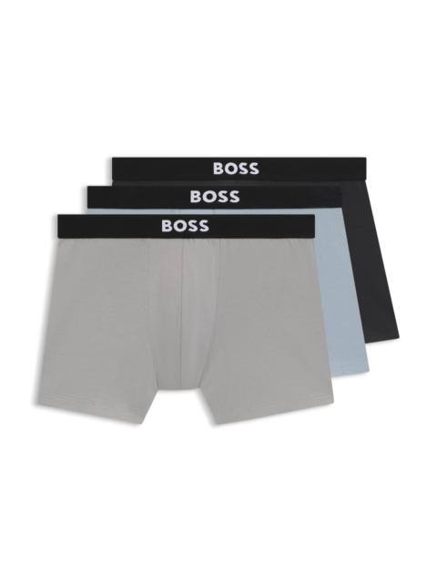 BOSS TWO-PACK OF STRETCH-COTTON BOXER BRIEFS WITH LOGO WAISTBANDS