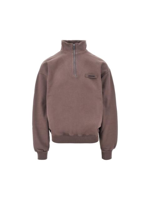 JACQUEMUS Jacquemus Gros Grain Half-zip Sweatshirt Brown