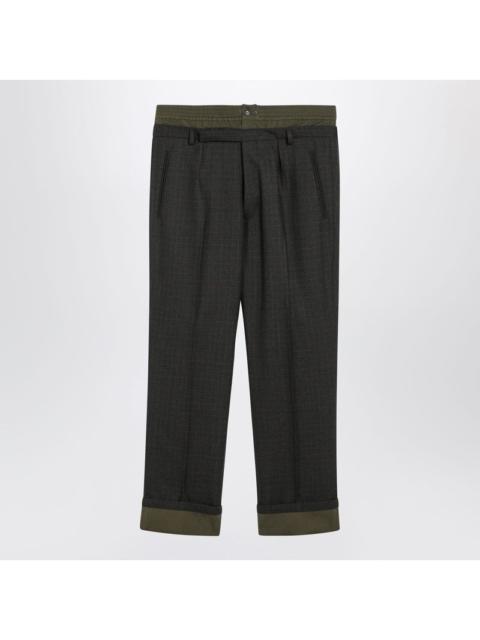 Prada Prada Forest-Green Trousers With Double Waistband Men
