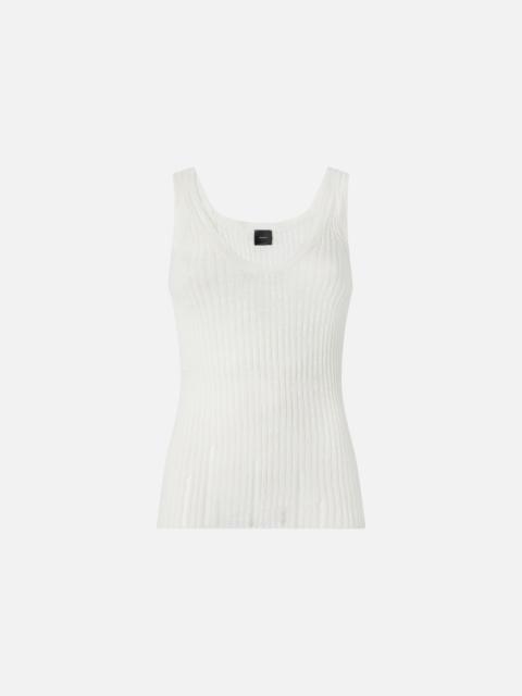 PINKO RIBBED VEST TOP WITH LOGO