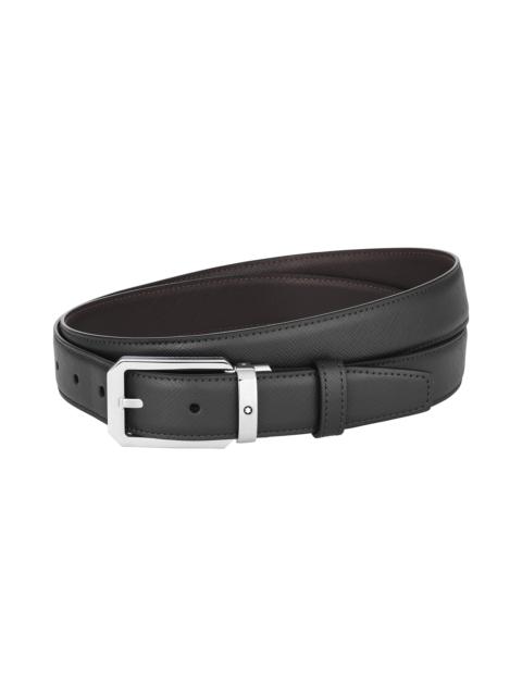 Montblanc Black/brown 30 mm reversible leather belt