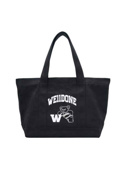 We11done Black Varsity Canvas Tote Bag