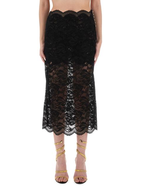 rabanne Lace Midi Skirt