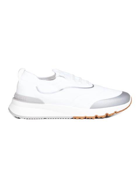 Brunello Cucinelli Brunello Cucinelli Men White Techno Cotton Knit Runners
