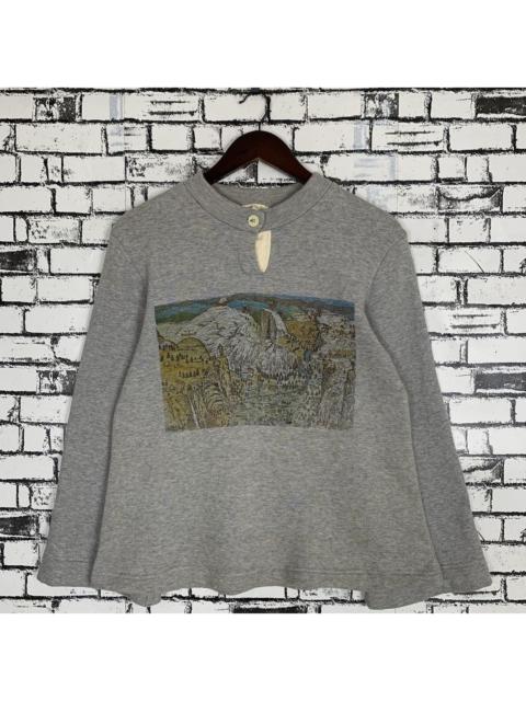 Other Designers Vintage Graphic Art Design Hulf Zip Sweatshirt