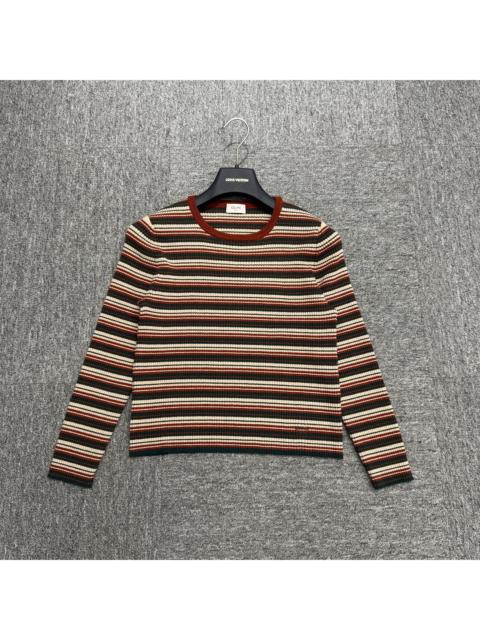 CELINE Celine Striped Wool Knit Long Sleeve Sweater