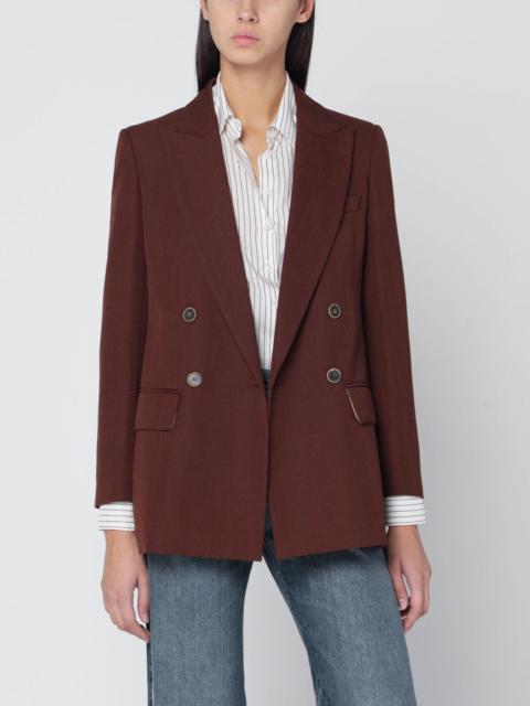 Max Mara Earth-tone jacket in wool grain de poudre