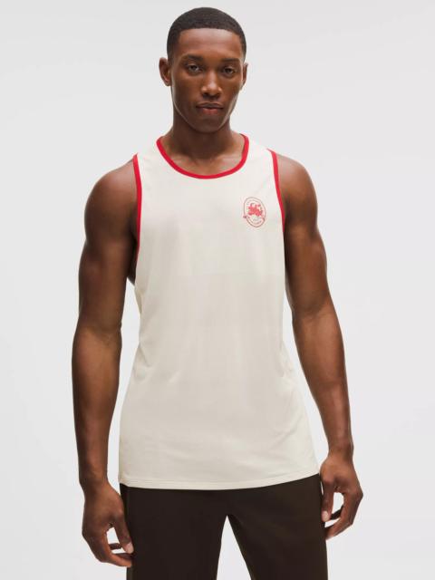 lululemon Fast and Free Perforated Stripe Tank *Run Crew 1998