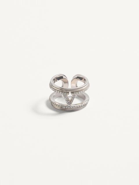 Valentino OVALETTE METAL AND SWAROVSKI® CRYSTAL RING
