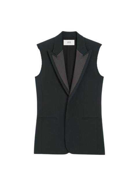 AMI Paris Wool Sleeveless Smocking Jacket