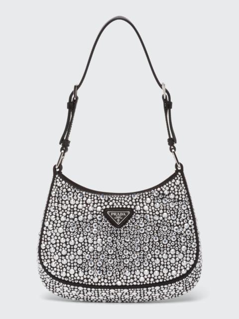 Prada Cleo Crystal Logo Hobo Bag