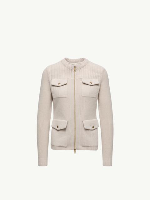 Moncler Padded Wool Zip-Up Cardigan