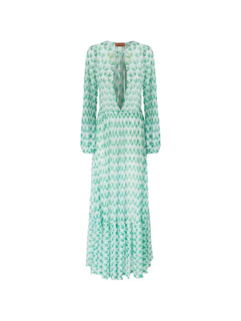 Missoni Missoni V-neck Patterned Beach Dress