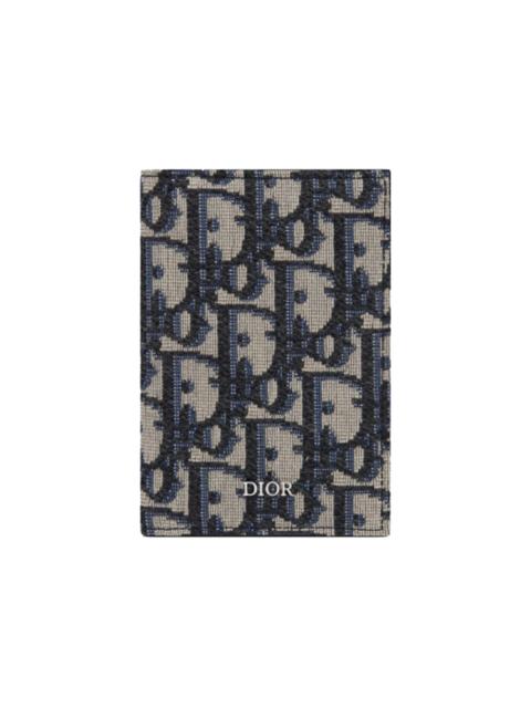 Dior Dior Card Holder Bi-Fold Oblique Jacquard Beige/Black
