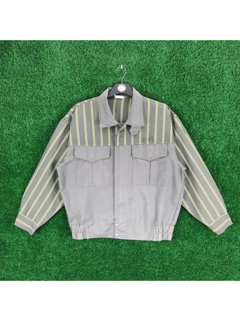 Other Designers Vintage - Vintage 80's Harrington Worker Striped Zipper Jacket