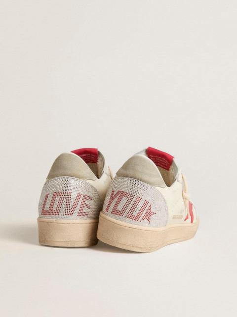 Golden Goose Valentine’s Day Men’s Ball Star with red leather star and red Swarovski lettering