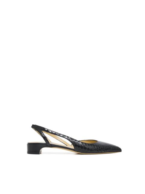 Delia Slingback Shoe in Black Snakeskin