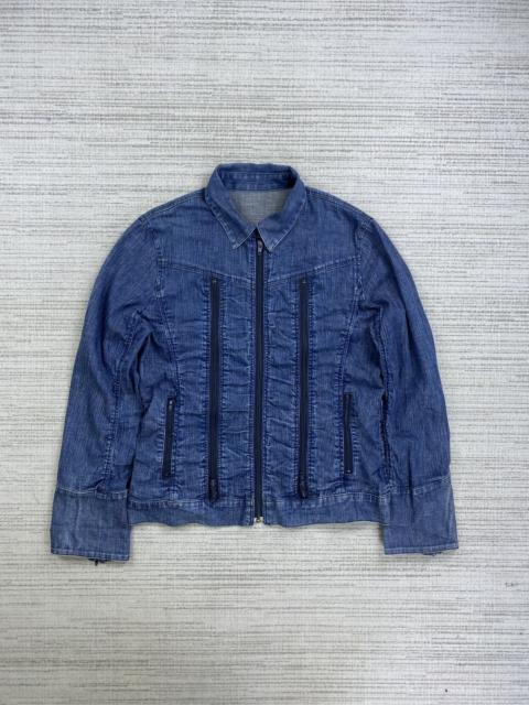 Other Designers Vintage - Vtg Passione Final Home Inspired Multizipper Denim Jacket
